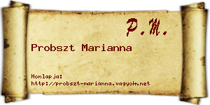 Probszt Marianna névjegykártya